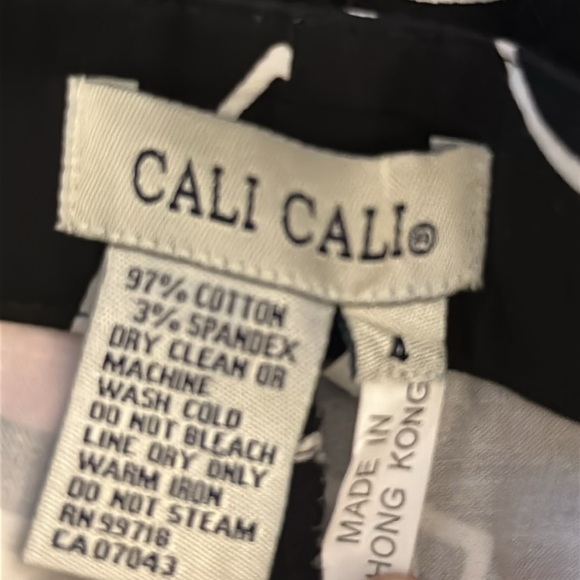 NWOT Women’s Cali Cali Black & Pink Cotton & Spandex Martini Pants Size 5 - Picture 6 of 6